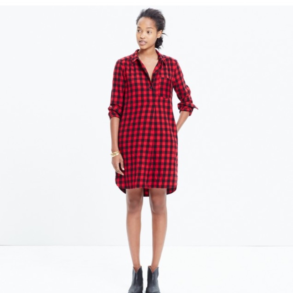 Madewell plaid shirt dress